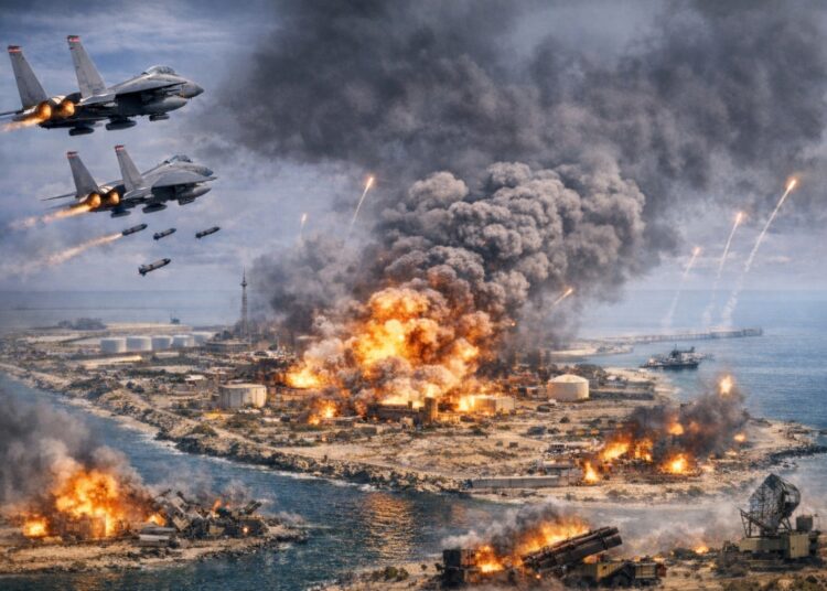 واشنطن تشن هجوماً كبيراً على جزيرة (خرج) الإيرانية وتقصف أكثر من 90 هدفا