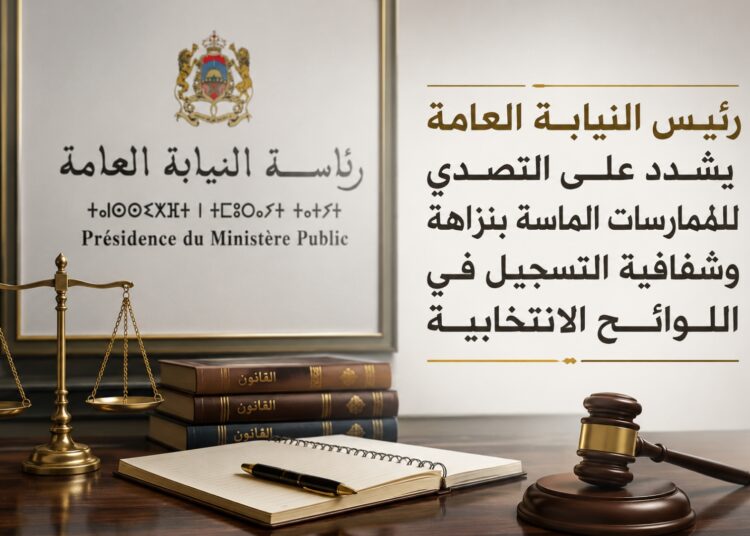 رئيس النيابة العامة يشدد على التصدي للممارسات الماسة بنزاهة وشفافية التسجيل في اللوائح الانتخابية