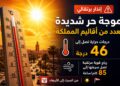 إنذار برتقالي.. حرارة تصل إلى 46 درجة ورياح قوية بعدد من أقاليم المملكة